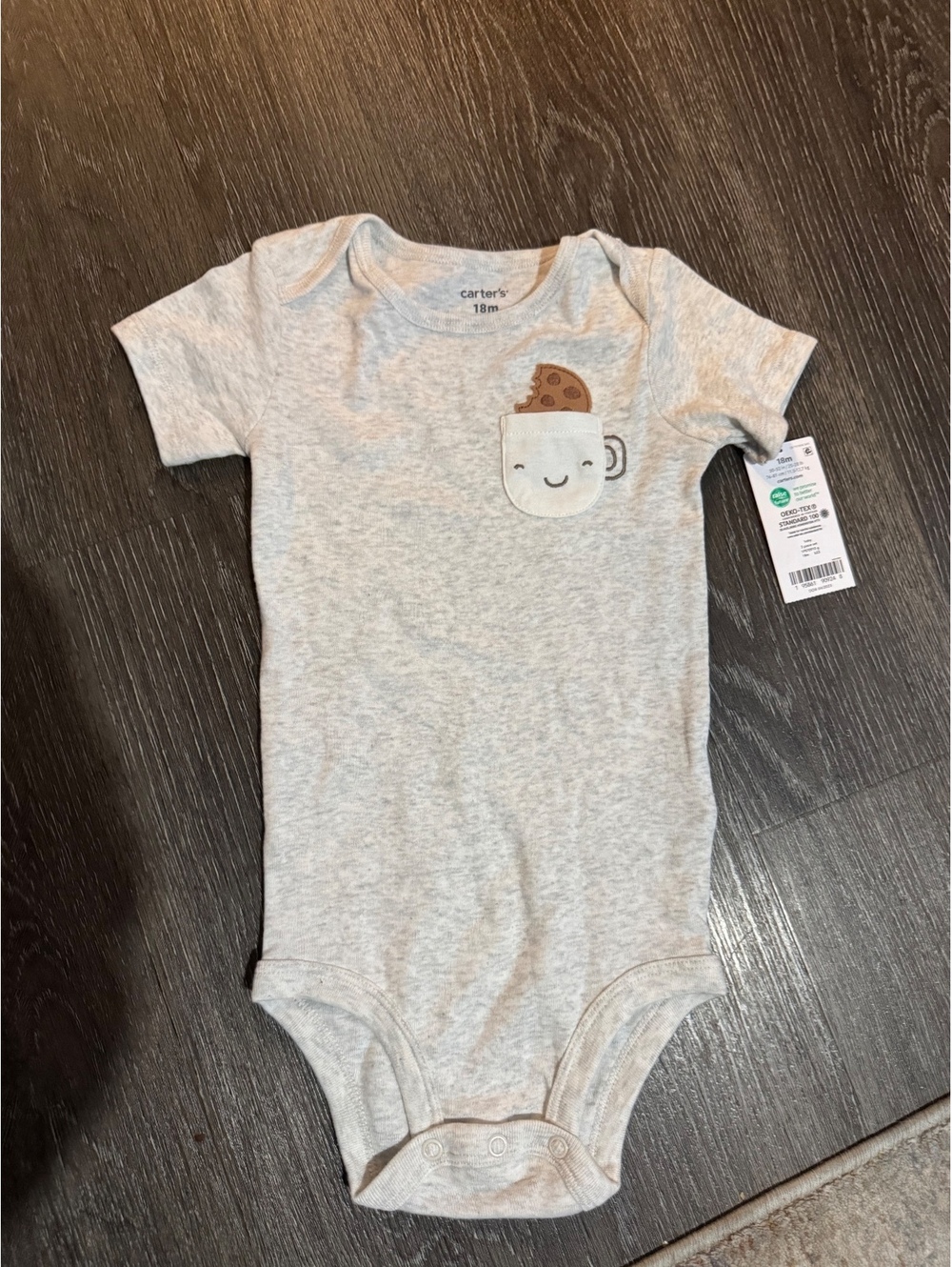 Carter's 18M Baby Onesie Bodysuit with Cookie and Cup Design